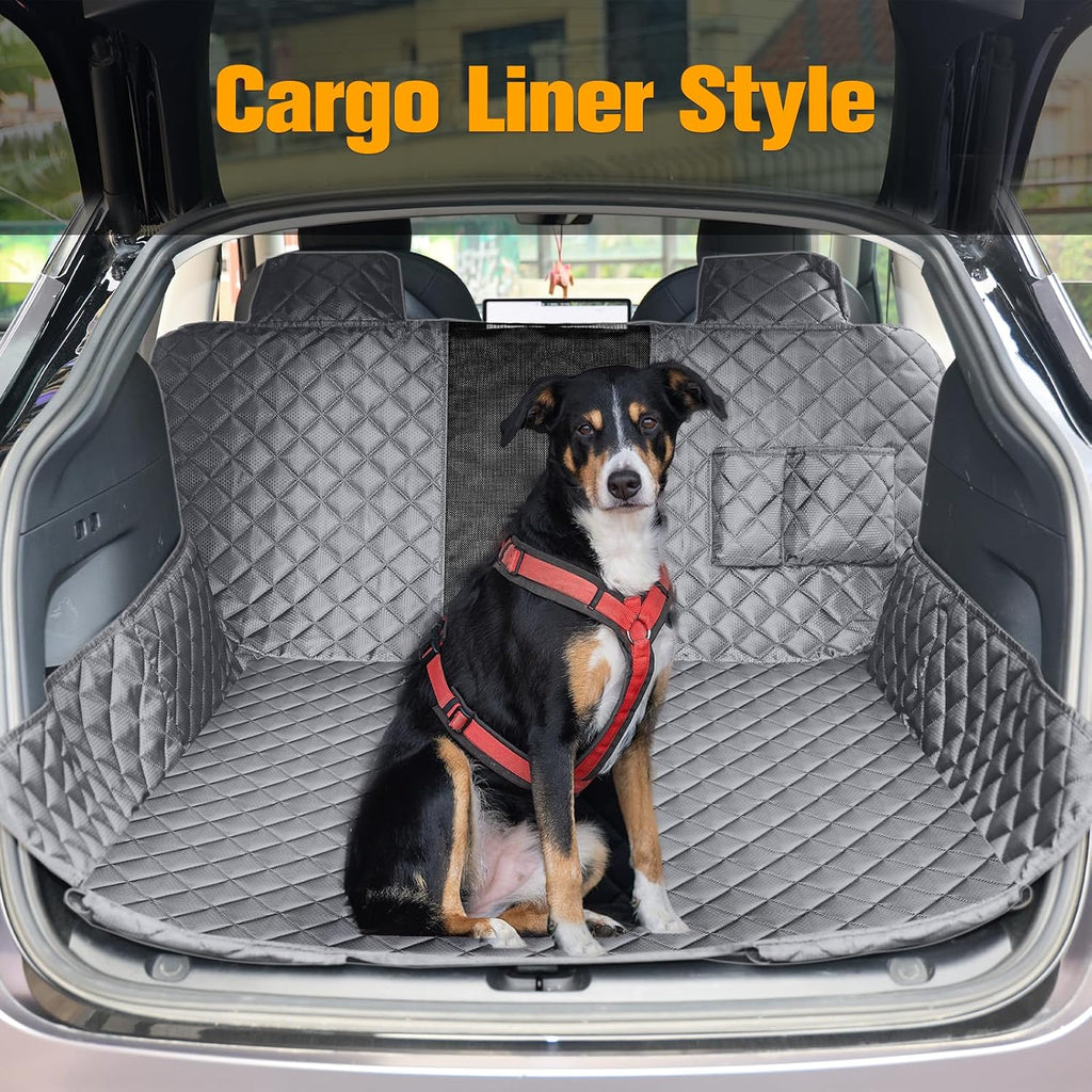 PETICON Dog Seat Cover for Tesla Model 3 & Y Back Seat + 2 Door Protectors