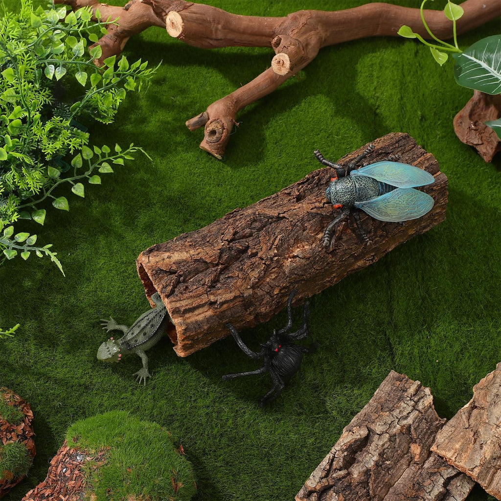 VOSAREA Reptile Hide Cave Hollow Tree Trunk Hideout for Gecko Lizard Tortoise Turtle Spider Hermit Crab Terrarium Decor for Habitat Shelter 8.07 X 3.14 X 3.14 in