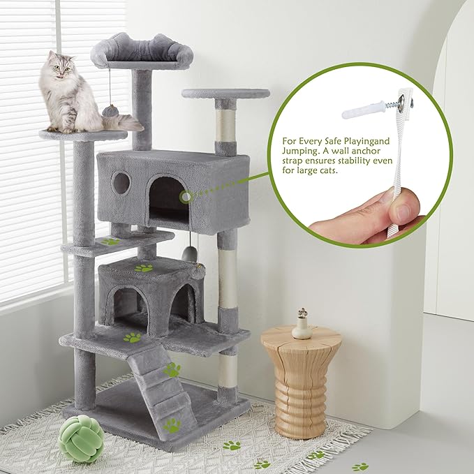 54 Inches Cat Tree Tower Condo Furniture, Cat Tower - Image 6