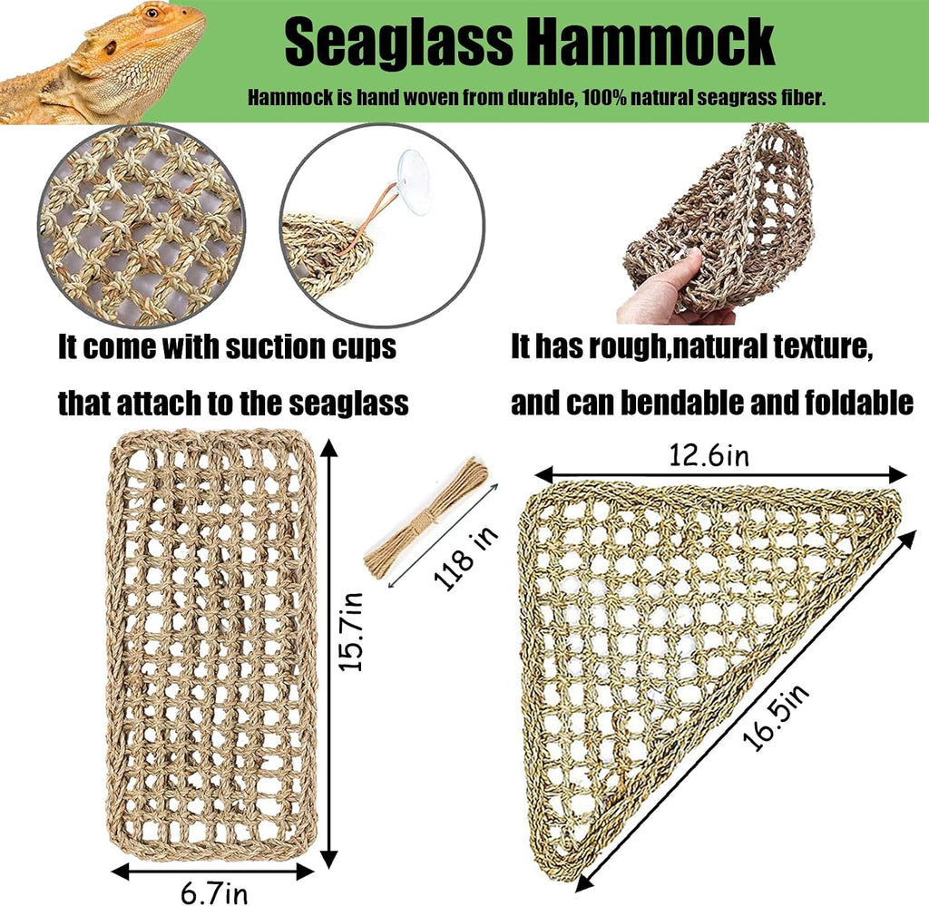 Woyrise Bearded Dragon Tank Accessories, Reptile Hammock Terrarium Decor