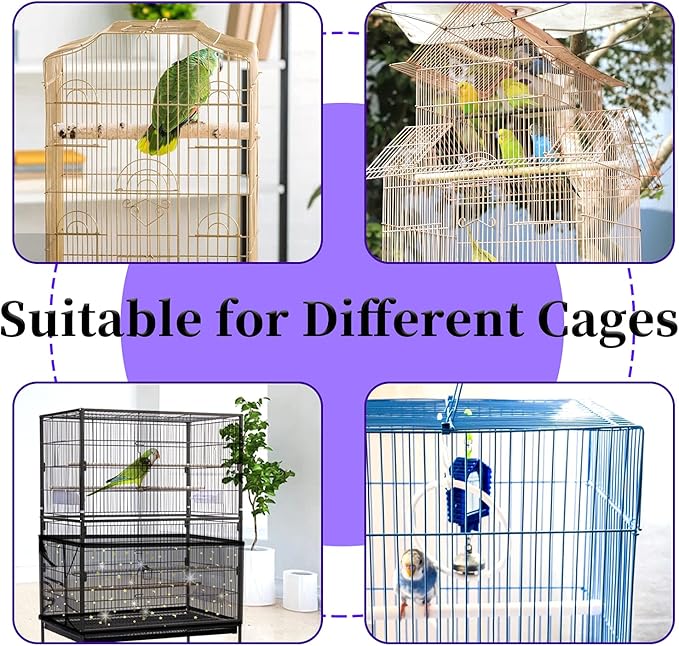Daoeny Large Bird Cage Cover, Bird Cage Seed Catcher, Adjustable Soft Nylon - Image 5