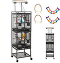 68" Double Bird Cage,Stackable Divided Parakeet Cage, Parrot Cages for Medium Birds with Bird cage Toys,Birdcage Seed Catcher,for Cockatiels Canaries Lovebirds Finches Budgies Small Parrots