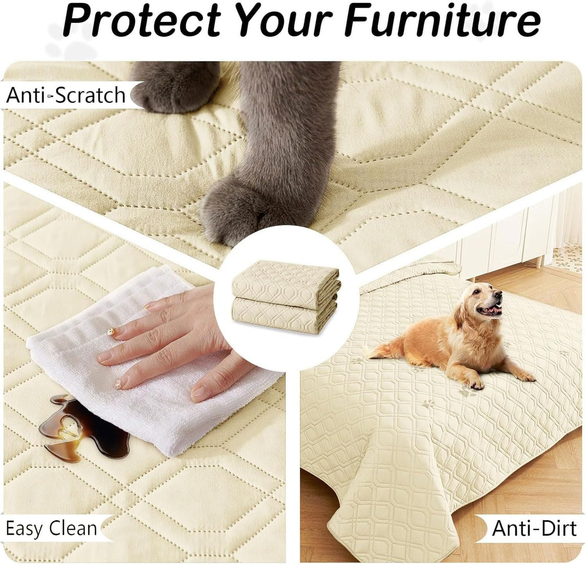 hyha Waterproof Dog Bed Blanket - Soft Pet Blanket & Sofa Cover for Dogs