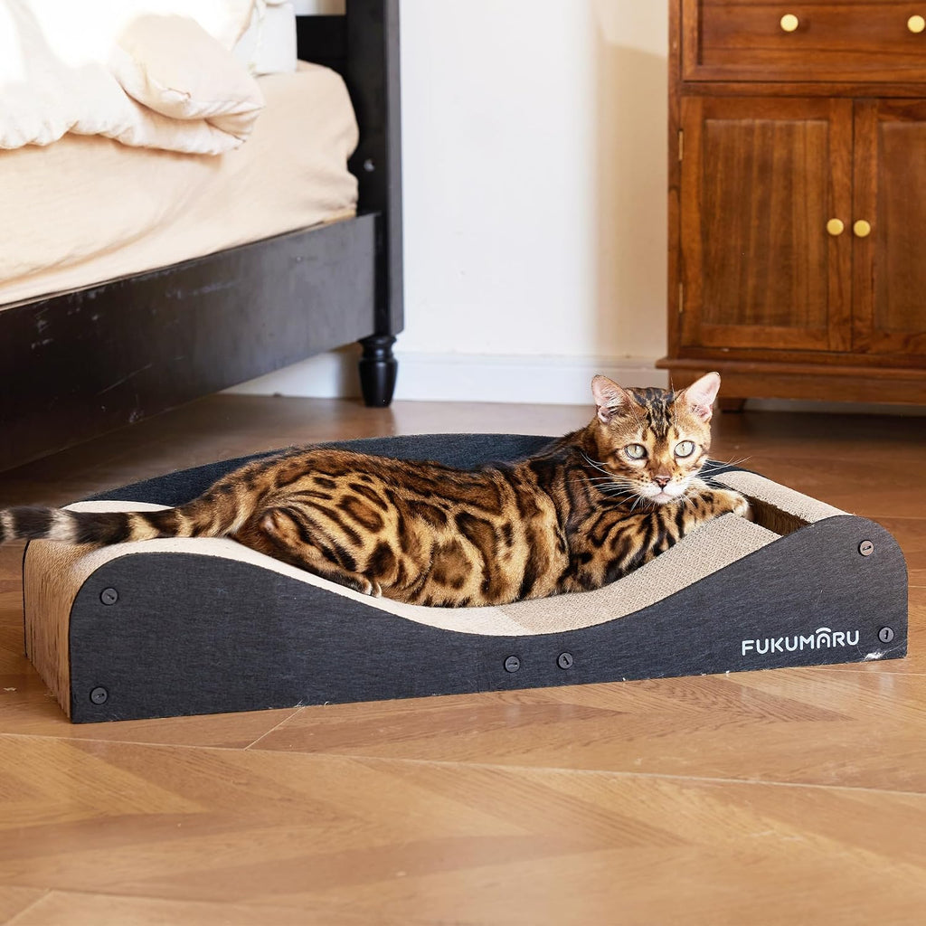 FUKUMARU Cardboard Cat Scratcher Bed, Extra Large 29.1 Inch Cat Scratch Pad