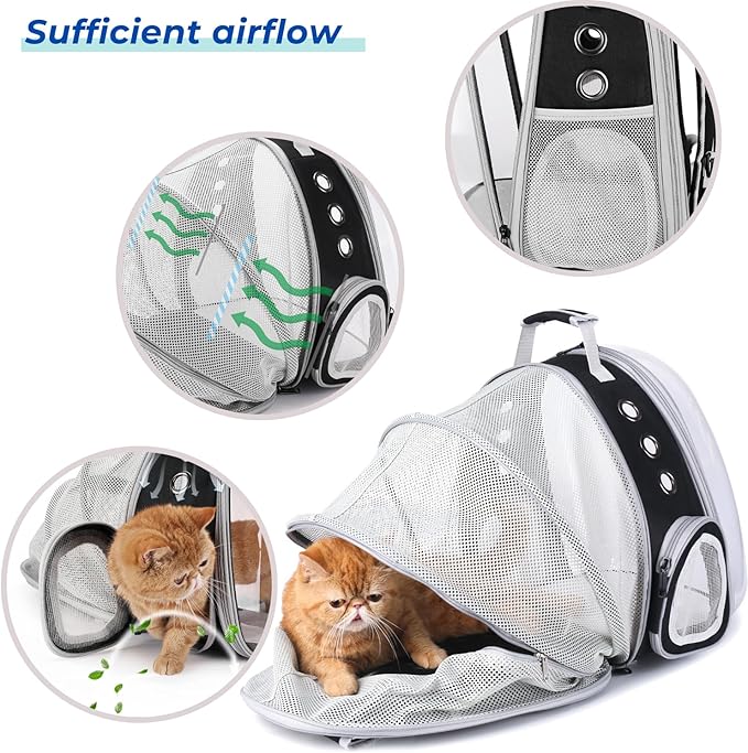 Lollimeow Cat Carrier Backpack, Expandable Bubble Pet Carrier - Image 4