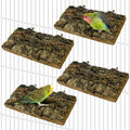 Bird Perches for Cage 4pcs Flat Parrot Platform Stand Cork Bark