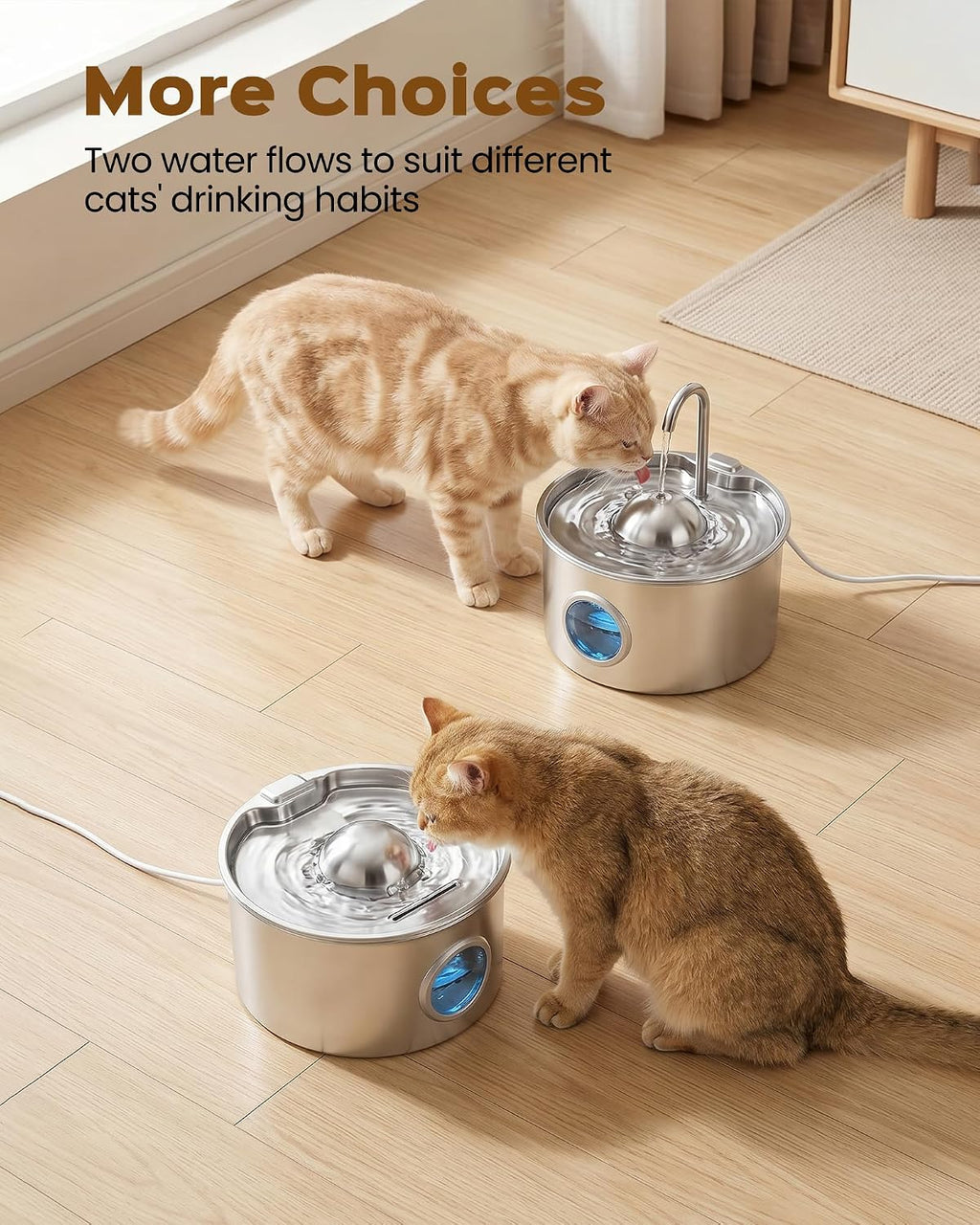 Cat Water Fountain Stainless Steel: Pet Water Fountains for Cats Indoor