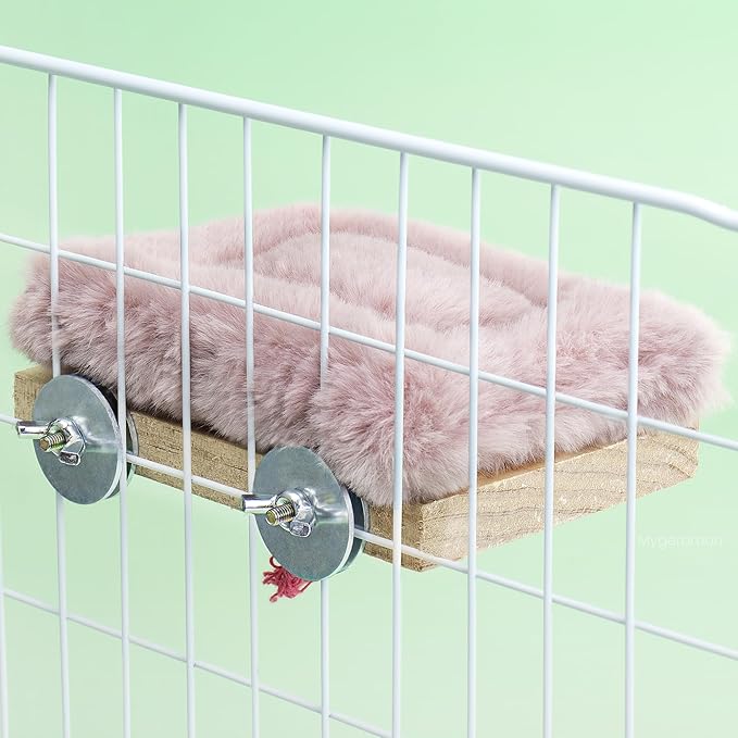 Bird Hammock Bed for Cage Parrot Perch Wooden Parakeet Sleeping Platform Winter - Image 5