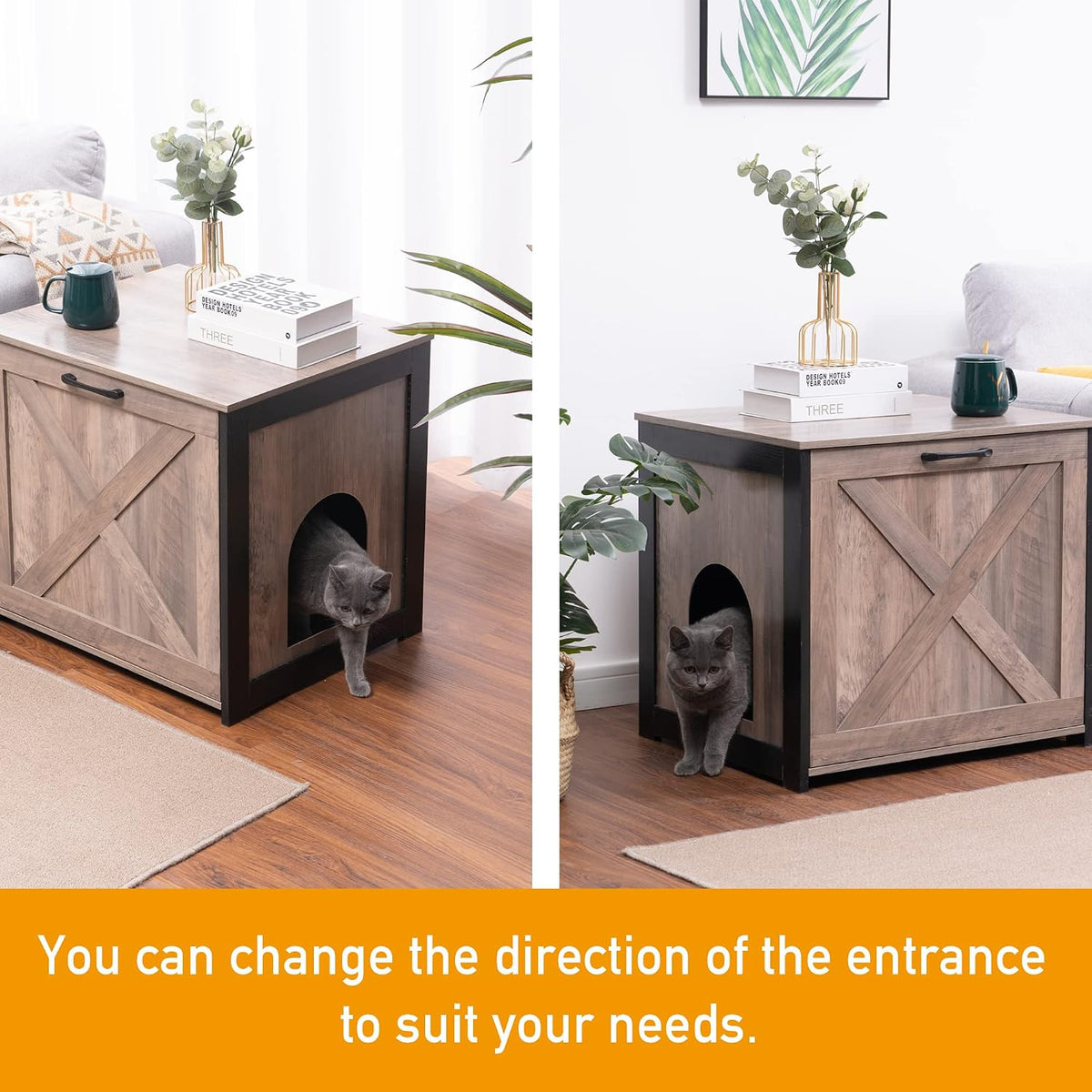 Dwanton Cat Litter Box Enclosure, Hidden Litter Box Furniture, 23.6 Inches