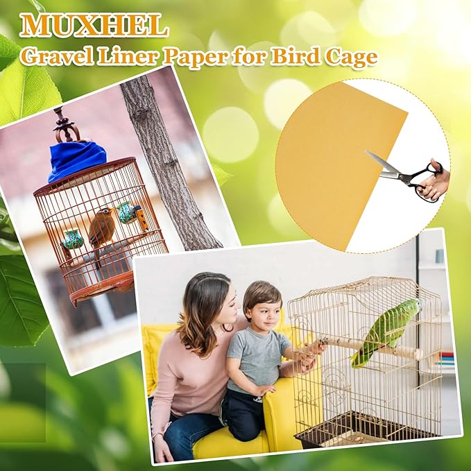 50 Pcs Gravel Liner Paper for Bird Cage, Easy Clean Pet Grinding Sandpaper for - Image 6