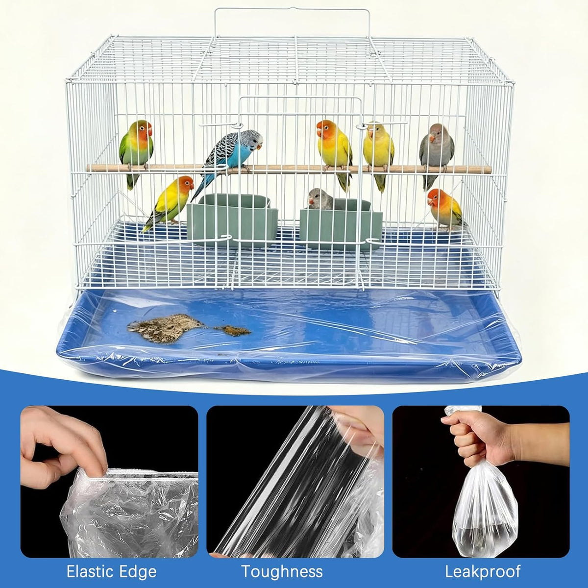 50 Pcs Bird Cage Liners Disposable,Large Style 35 * 43in