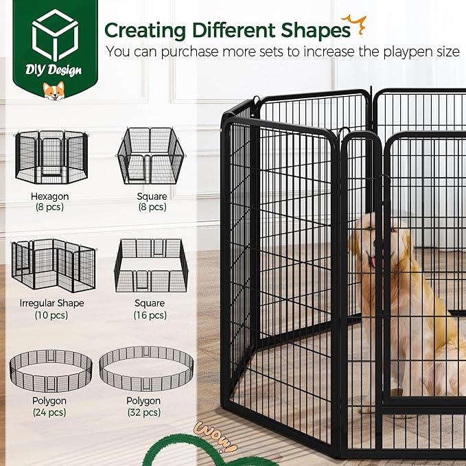 Yaheetech Dog Playpen Outdoor, 40 inch 16 Panels Dog Pen Indoor Heavy Duty - Image 5