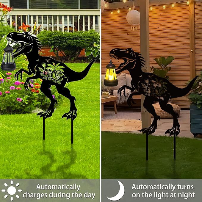 Dinosaur Metal Garden Stakes Yard Decor - Image 5