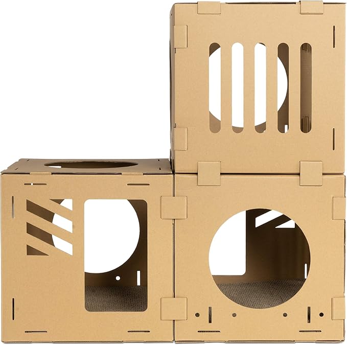 Navaris Modular Cardboard Cat House - Image 8