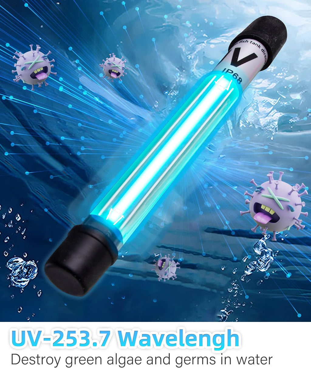 COOSPIDER Aquarium Filter with 6W U-V Light 158GPH for 10-45 Gallon Tank