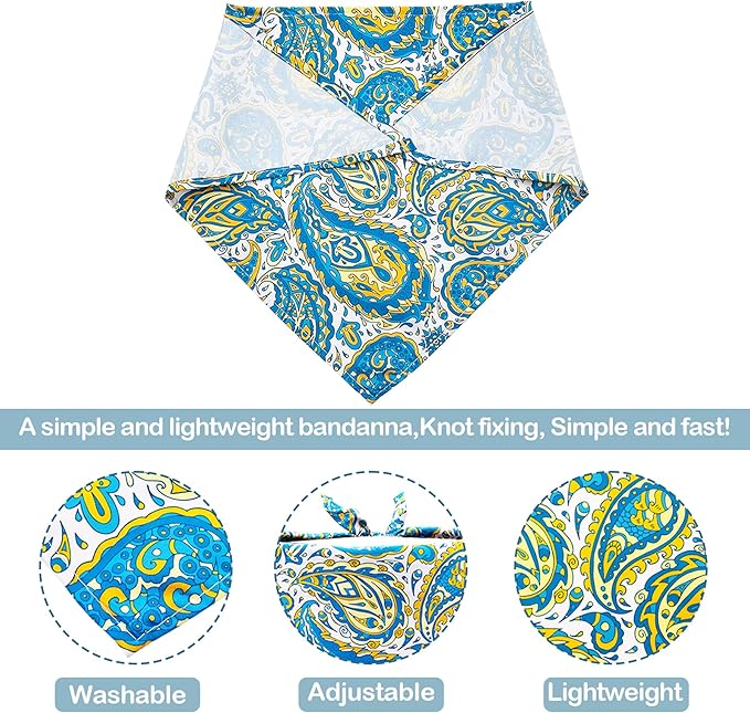 30 Pcs Paisley Bandanas for Dog Polyester Print One Side Bandana Bulk for Small - Image 3