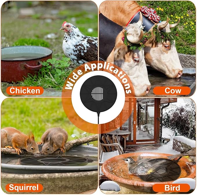 Bird Bath Heater for Outdoors in Winter, 70w Birdbath Deicer Thermostatic - Image 6