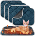 4 Pack Self Heating Cat Pad Self Warming Dog Mat, 16 x 20 Inch, Dark Blue
