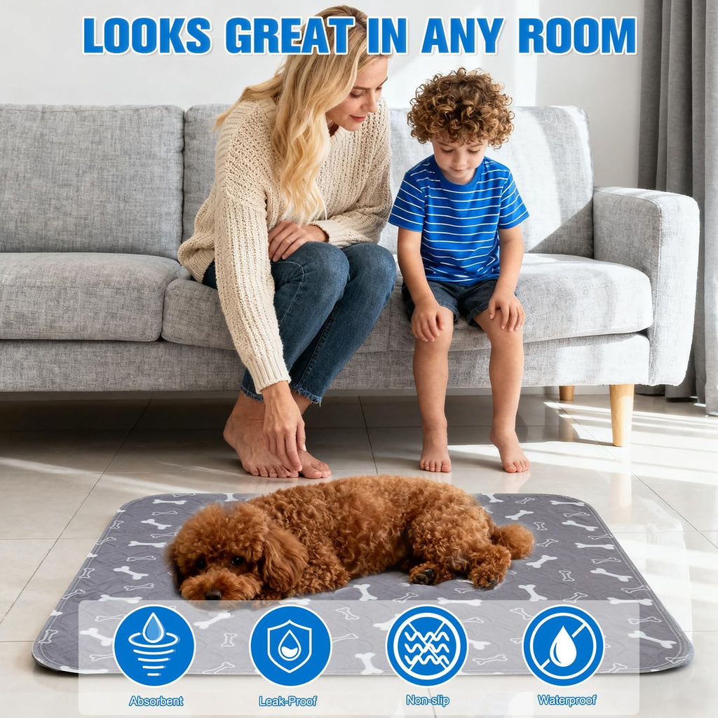 2 Pack Puppy Pee Pads with Pheromones, Washable Puppy Pads for Dogs,Leak-Proof & Anti-Slip,Reusable Absorbent Dog Training Pad for for Playpen,Whelping Box,Potty Training(15.7" × 23.6")