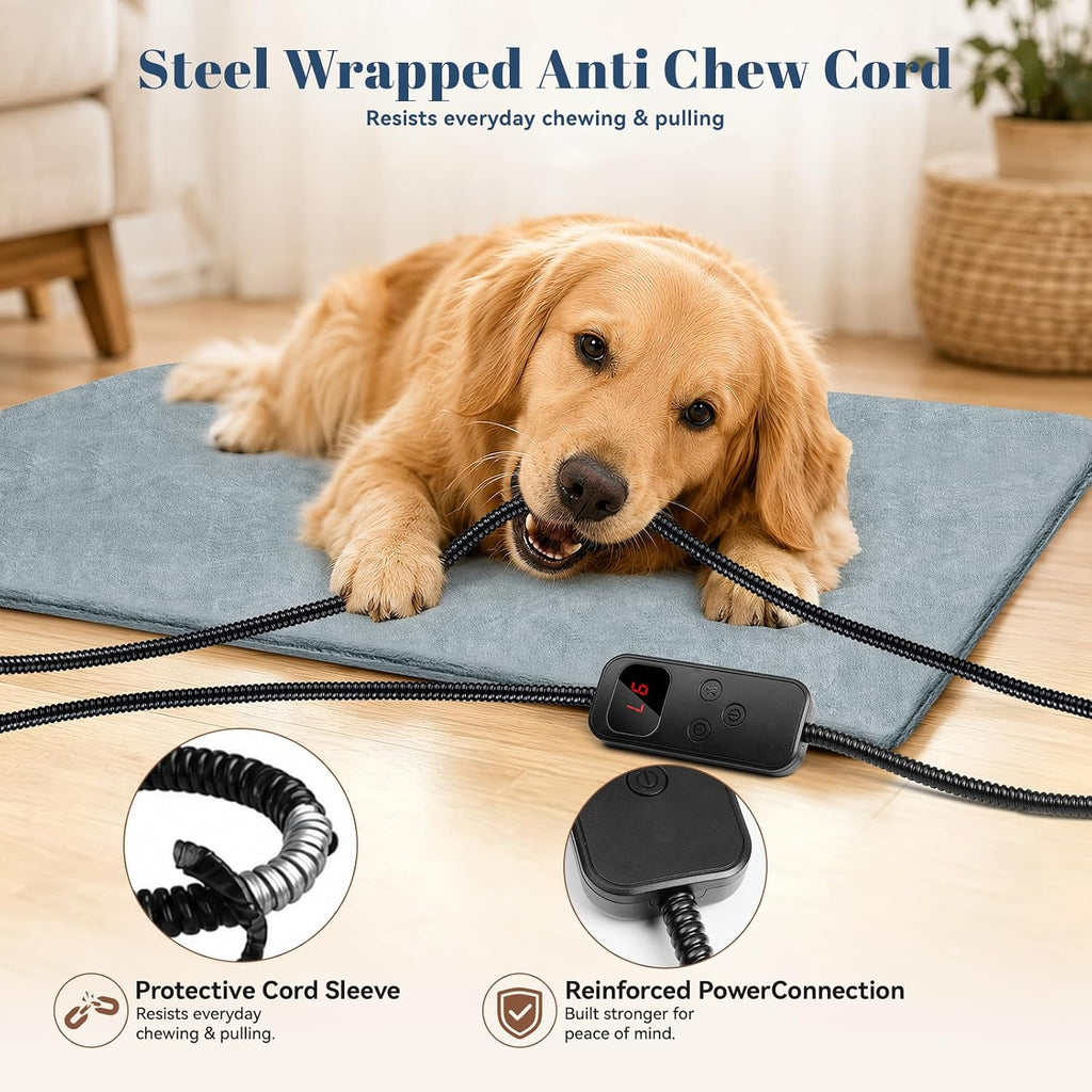 Verla Pet Heating Pad for Cats & Dogs with Timer, 6 Heat Levels