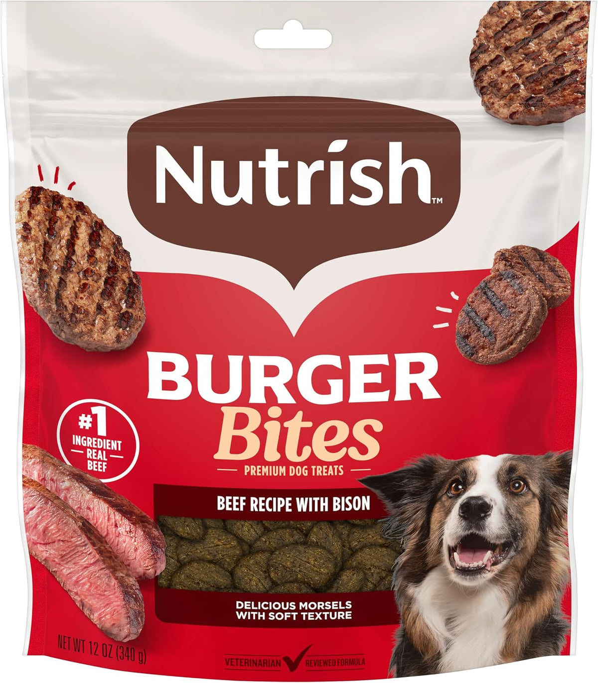 Nutrish Burger Bites Dog Treats, Beef Recipe, 5 oz. Pouch (Rachael Ray)