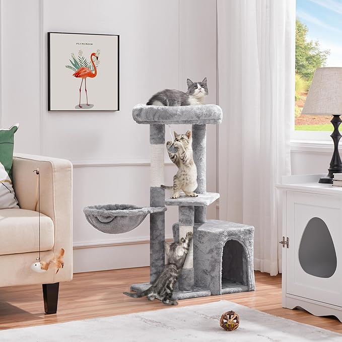 Topeakmart Cat Tree Tower for Indoor Cats, 34.5in Cat Activity Center - Image 2