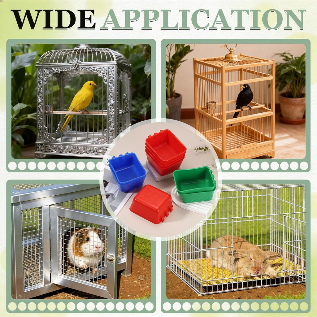Cage Cups, 4.9x3.7x2.4 Parakeet Feeder(Blue, 20 Pcs)