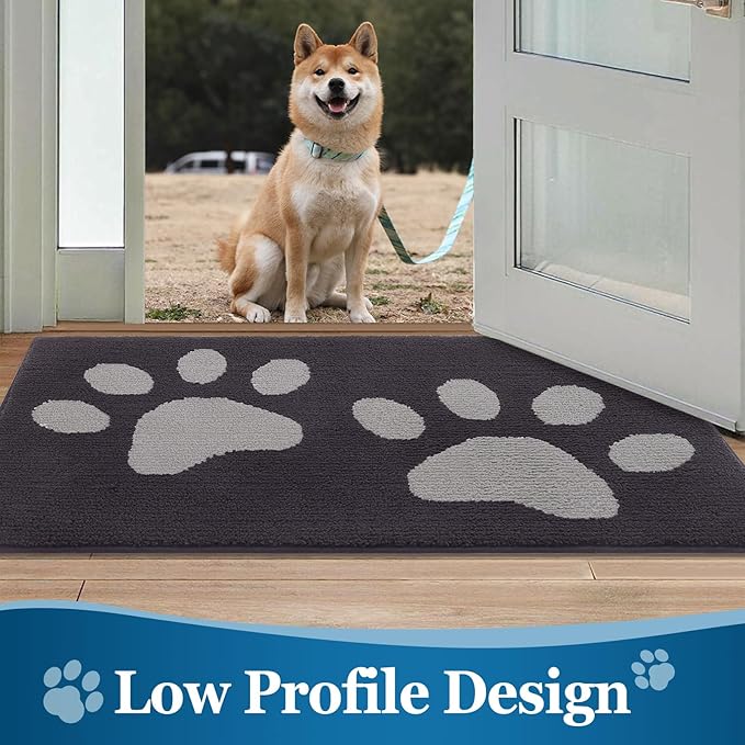Buganda Dog Door Mat for Muddy Paws, Absorbent Dirt Trapper Washable Indoor - Image 6