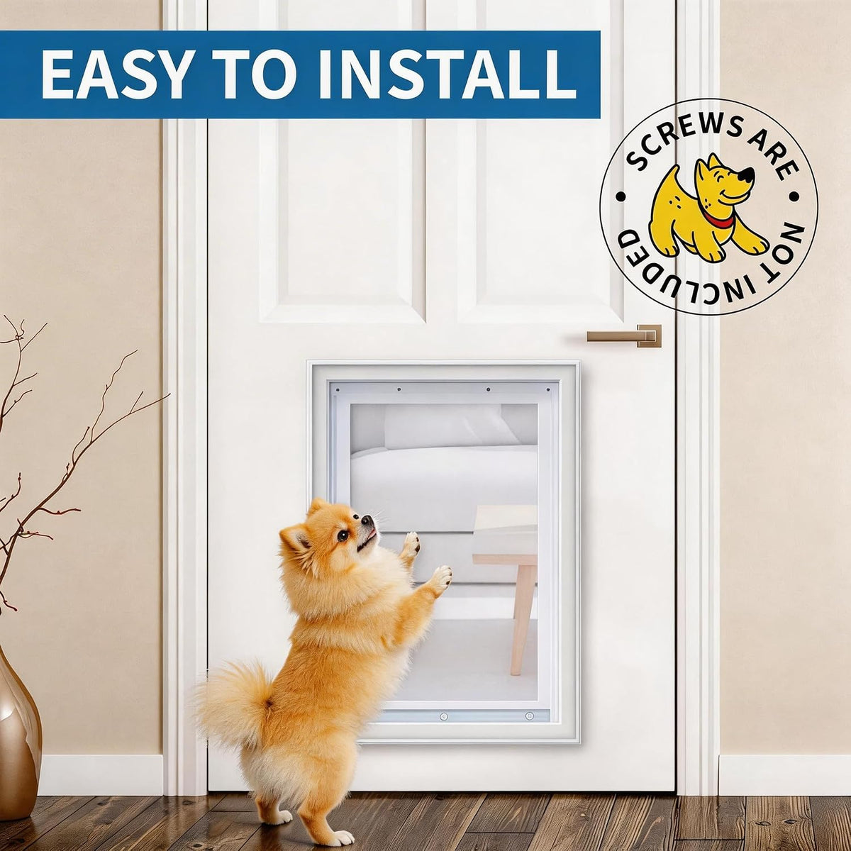 Medium Doggies Door Replacement Flap, Measures 7”X 11.25”, Compatible with Ideal Pet Products Designer Series Ruff-Weather Pet Door, Soft, Heavy-Duty, Transparent, BPA Free