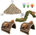 Hermit Crab Accessories,Flexible Moss Pole with Bridges Reptile Hammock