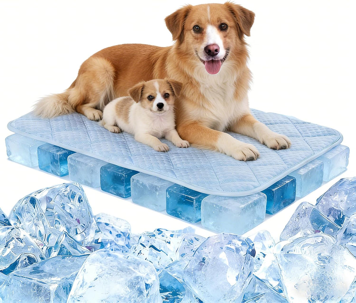 Cooling Mat for Dogs, Thick & Double-Sided Dog Cooling Mat, Self-Cooling Dog Bed with Arc-Chill Technology, Washable Portable Dog Cooling Mat for Couch, Crate & Car (XL - 44 x 32 Inch)
