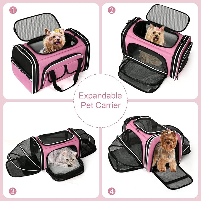 Estarer Soft Sided Pet Carrier Airline Approved, 4 Sides Expandable Collapsible - Image 2