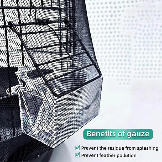 Bird Cage Seed Catcher, Seed Catcher Guard Net Cover, Parrot Nylon Mesh Net - Image 3
