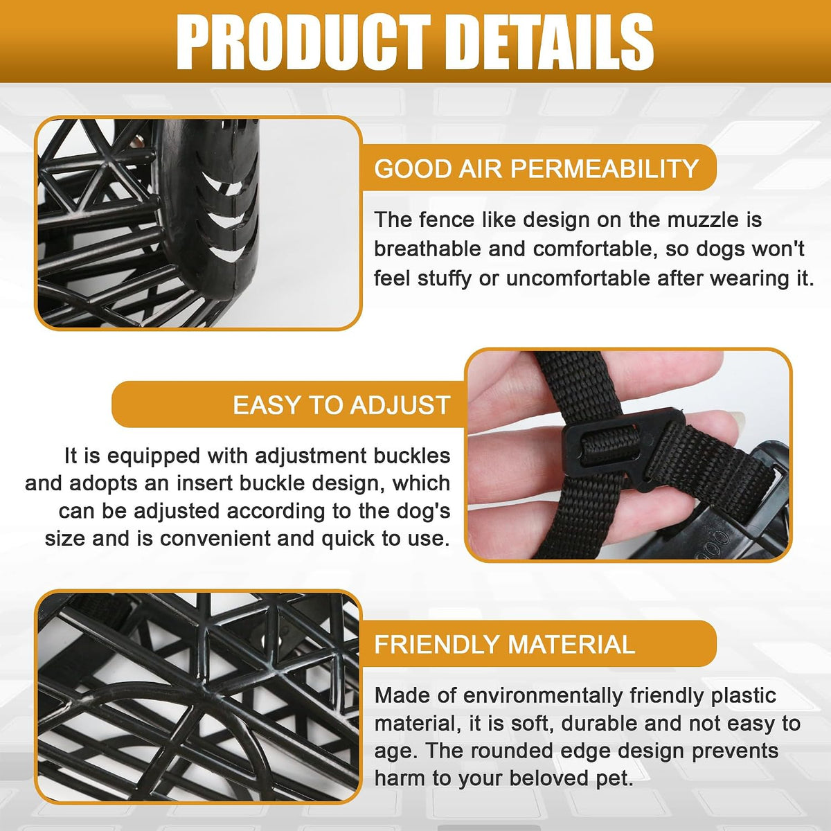 7PCS Dog Basket Muzzle Set, Anti Biting Barking Chewing Licking Scavenging, Adjustable Breathable Muzzles Kit, Comfortable Pet Mouth Care Cover Mesh Cage for Small, Medium, Large & Extra Dogs