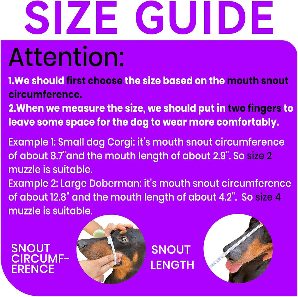 Dog Muzzle, Basket Muzzle for Small Medium Large Dogs, Lightweight Breathable Cage Mouth Cover Prevents Biting & Chewing, Allows Panting & Drinking, Ideal for Training Grooming & Vet Visits