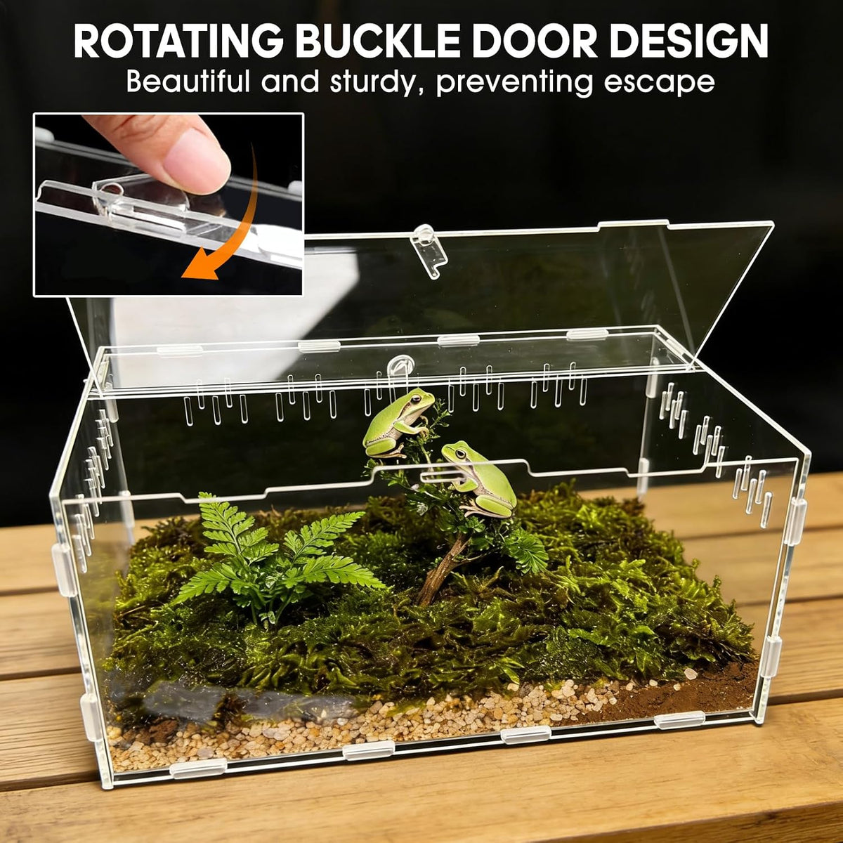 Acrylic Reptile Terrarium, Tarantula Enclosure(Tweezers & Bowl Included)