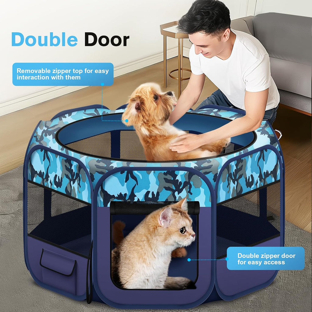 Pop Up Dog and Cat Playpen, Portable Foldable Pet Tent