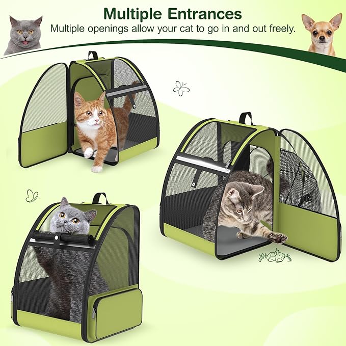 Cat Backpack Carrier for Travel Hiking: Expandable Foldable Breathable Mesh - Image 9