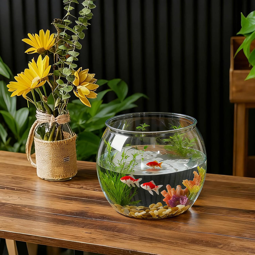 1.5 Gallon Plastic Fishbowl Round Large Clear Shatterproof Tank