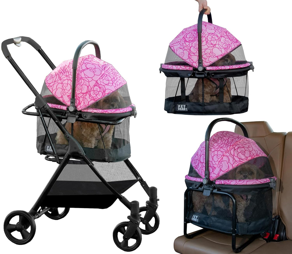 Pet Gear 3-in-1 Travel System View 360 Stroller, Cotton Candy