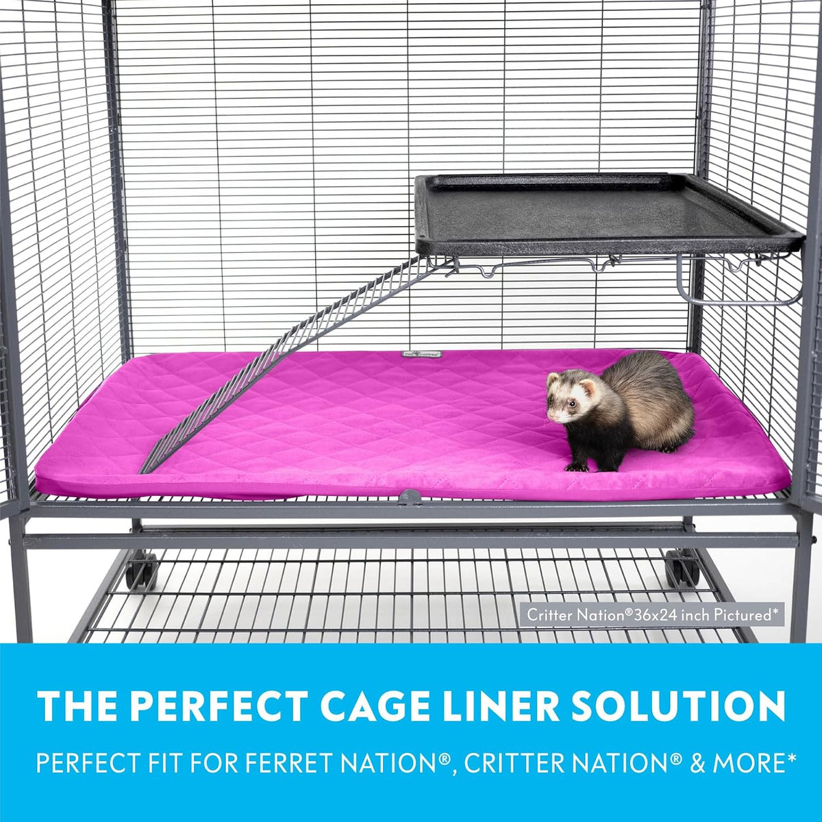 Paw Inspired Fitted Fleece Bottom Pan Liner, Fits Critter Nation Cage, Pink