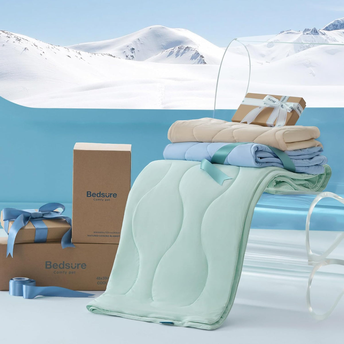 Bedsure ArcticMax™ Q-MAX>0.5 Premium Cooling Blanket for Large Dogs，40x50”