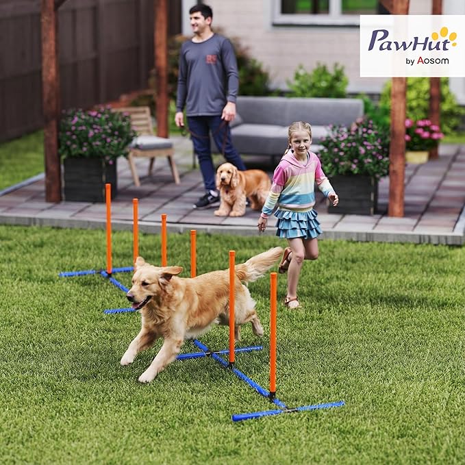 PawHut Adjustable Dog Agility Training Equipment, Dog Agility Course Backyard - Image 2