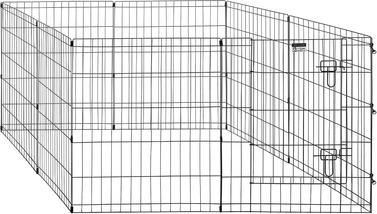 Pet Trex 24" Exercise Playpen for Dogs Eight 24" x 30" High Panels with Gate