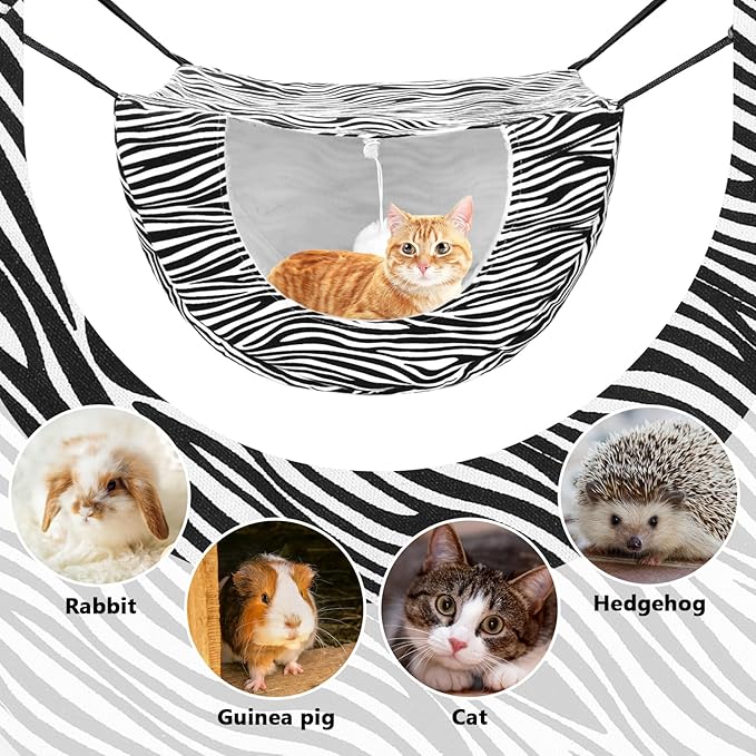 Unittype 2 Pieces Cat Cage Hammock Hanging Pet Bed Double Layer Soft Plush - Image 7