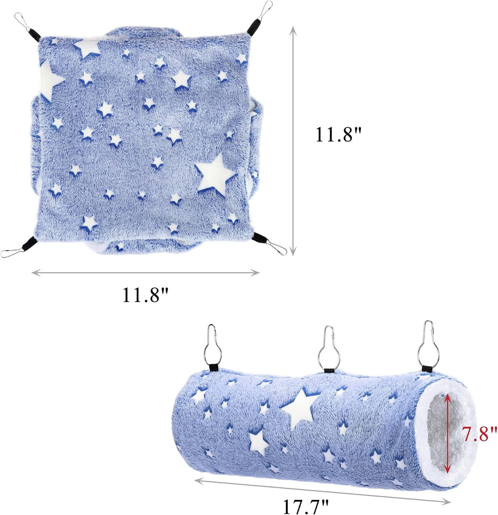 Noctilucent Luminous Guinea Pig Rat Hammock Bunkbed Hanging Tunnel Hideout