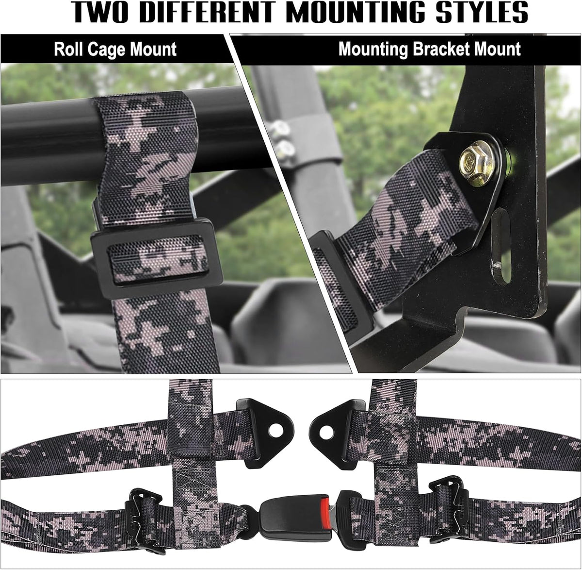 BESTZHEYU 2PCS 4 Point Harness Camouflage with 2 Inch