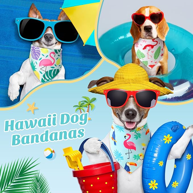Weewooday 50 Pcs Hawaiian Dog Bandanas Bulk - Image 4