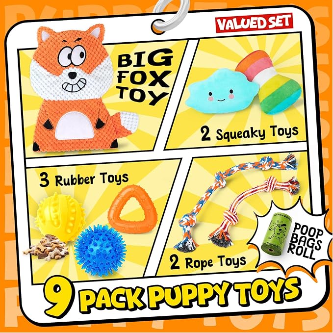 Zeaxuie 9 Pack Puppy Toys for Teething, Puppy Chew Toys - Image 2