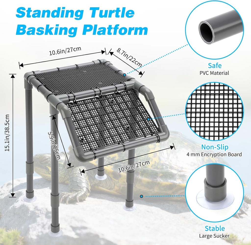 SKARUS Standing Turtle Basking Platform for 15-90 Gallon Tanks